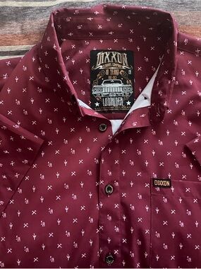 DIXXON Maroon Party Shirt with White Micro Print